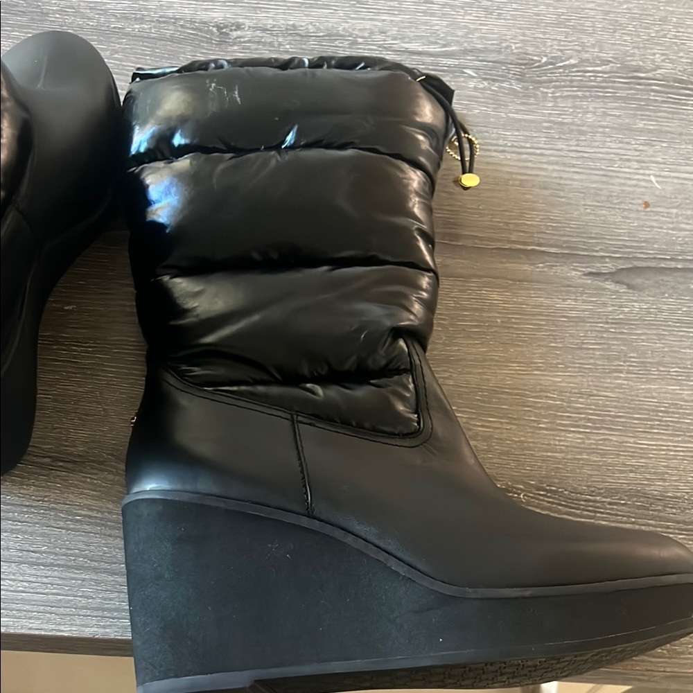 Ralph Lauren Black Wedge Winter Boots - Picture 9 of 9